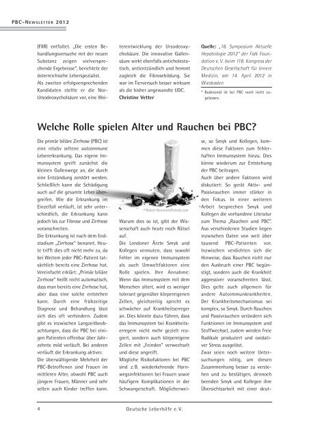 PBC Newsletter - Selbsthilfe Hepatitis Rhein-Main