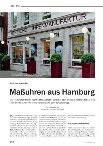 Maßuhren aus Hamburg - HENTSCHEL HAMBURG Uhrenmanufaktur
