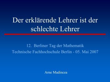 Der erklärende Lehrer ist der schlechte Lehrer - Herder-Gymnasium ...