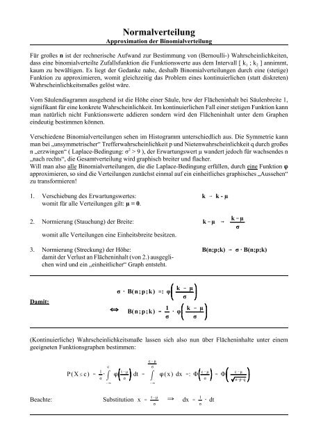 Approximation der Binomialverteilung