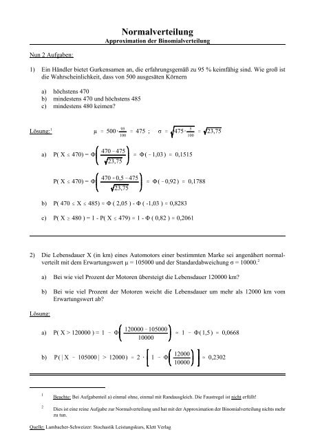 Approximation der Binomialverteilung