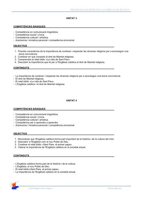 OBJECTIUS DE 3r CICLE / CONEIXEMENT DEL MEDI - C.P. Costa i ...