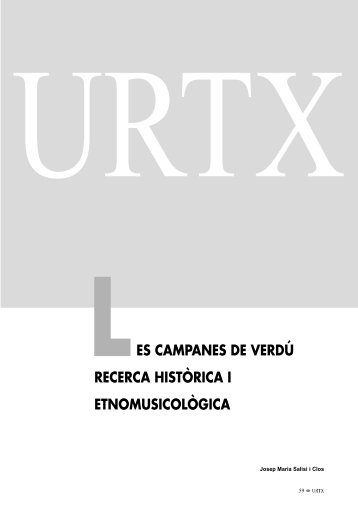 les campanes de verdú recerca històrica i etnomusicològica