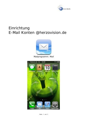 Einrichtung E-Mail Konten @herzovision.de - Herzo Media