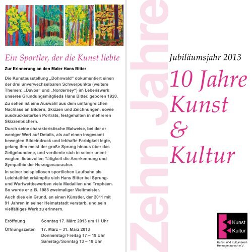Flyer zum Programm - Kunst- und Kulturverein Herzogenaurach eV