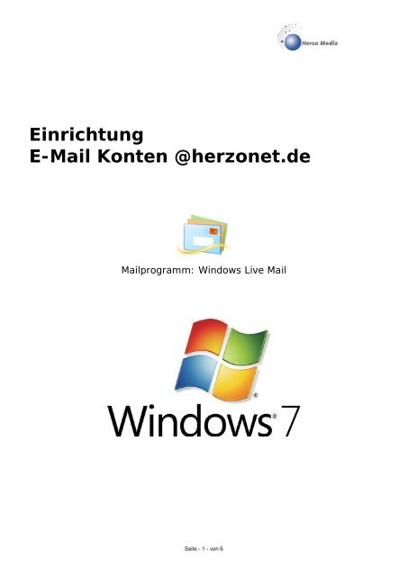 Einrichtung E-Mail Konten @herzonet.de - Herzo Media