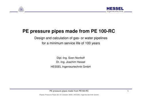 PE pressure pipes made from PE 100-RC - HESSEL ...