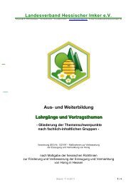 Vortragsthemen - Landesverband Hessischer Imker e.V.