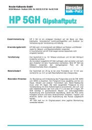 HP 5 GH Gips-Haftputz - Hessler Kalkwerke GmbH