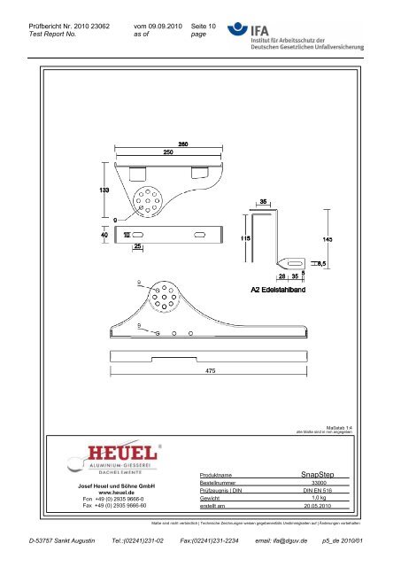 PRÜFPROTOKOLL - Heuel & Söhne GmbH