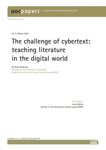The challenge of cybertext: teaching literature in the digital world