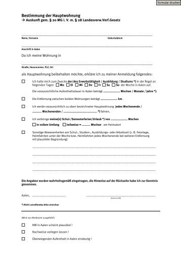Bestimmung der Hauptwohnung bei mehreren Wohnsitzen (pdf, 82