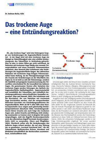 A. Berke: Das trockene Auge - eine Entzündungsreaktion? - Höhere ...