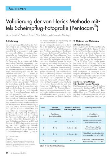 Validierung der van Herick Methode mit- tels Scheimpflug-Fotografie ...