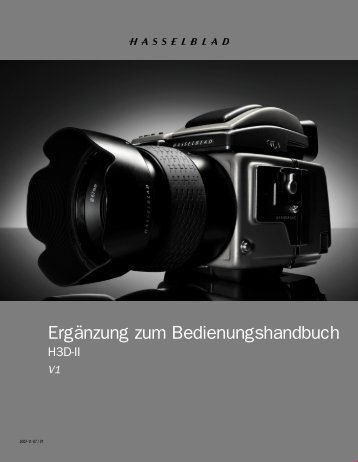 Hasselblad H3D2 Anleitung Deutsch Ergänzung