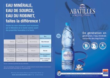 Eau minéralE, Eau dE sourcE, Eau du robinEt, faites la ... - Abatilles