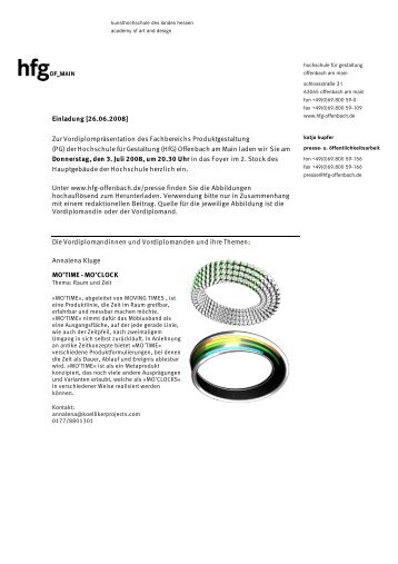 PM 03.07.08 Vordiplom PG - Hochschule für Gestaltung Offenbach ...