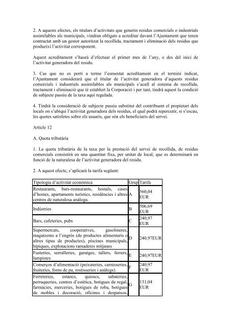 Consulta la Ordenança Fiscal definitiva - Torrelles de Llobregat