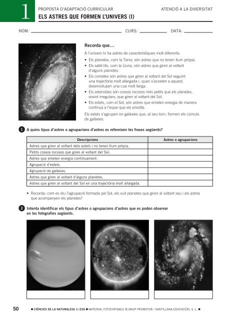 ELS ASTRES QUE FORMEN L'UNIVERS (I)