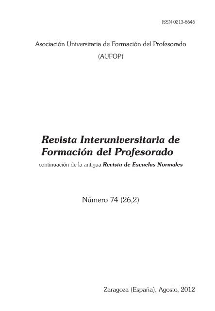 Revista Interuniversitaria de Formación del Profesorado