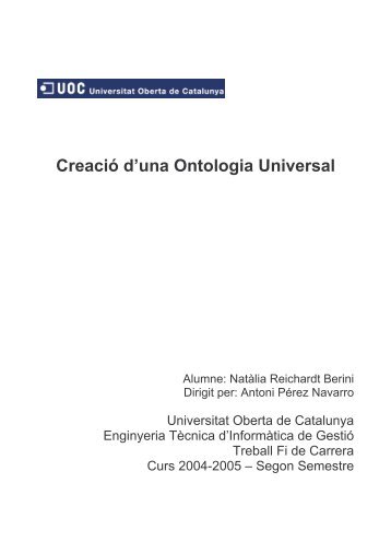 Creació d'una Ontologia Universal - Universitat Oberta de Catalunya