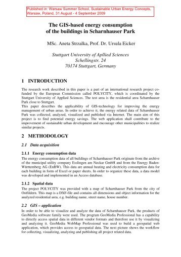 The GIS-based energy consumption of the buildings ... - HFT Stuttgart