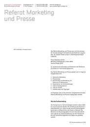 Referat Marketing und Presse - HFT Stuttgart