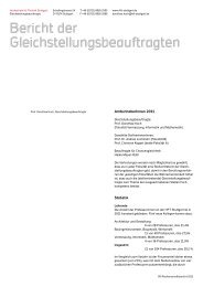 Bericht der Gleichstellungsbeauftragten - HFT Stuttgart