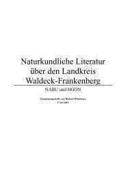 Naturkundliche Literatur über den Landkreis Waldeck ... - HGON