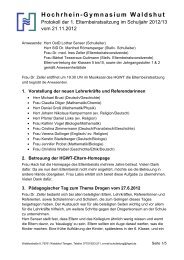 Elternbeiratsitzung vom 21.11.2012 - Hochrhein-Gymnasiums ...