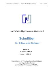 Schulfibel - Hochrhein-Gymnasiums Waldshut