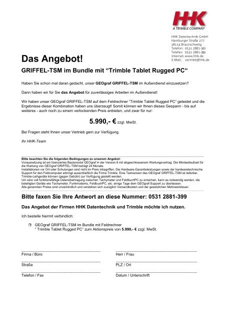 Das Angebot! - HHK Datentechnik GmbH