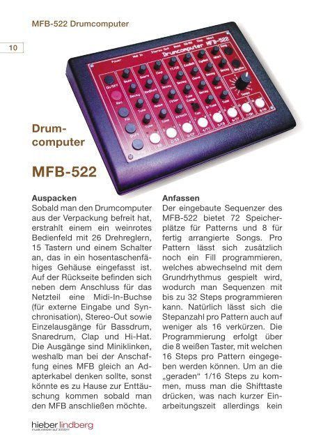 Synthesizer Guide 2010 - Musikhaus Hieber Lindberg