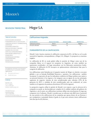 Mirgor S.A. - Moody's