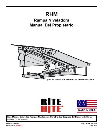 RHM Rampa Niveladora Manual Del Propietario - Rite-Hite