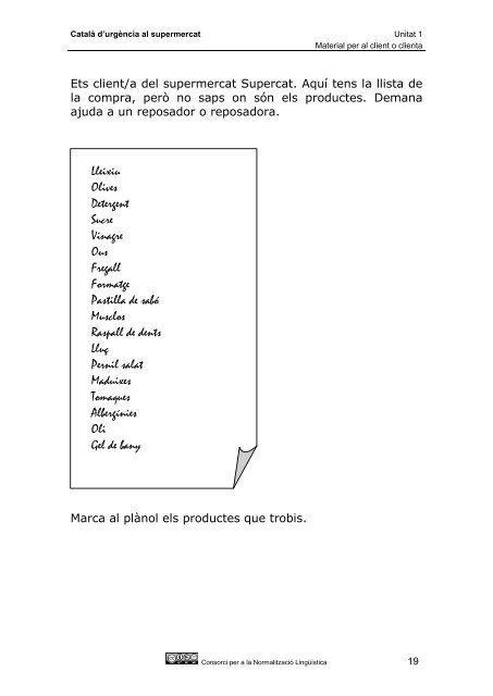 Català d'urgència al supermercat - Consorci per a la Normalització ...