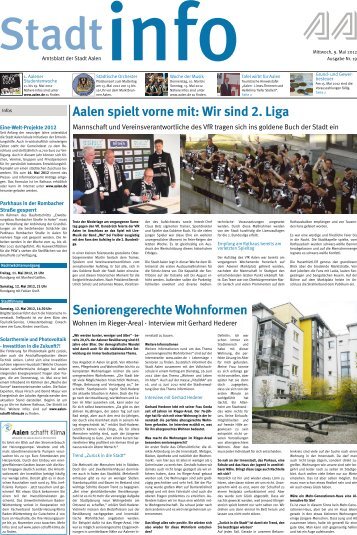 "Stadtinfo" 19. Kalenderwoche - 9. Mai 2012 (pdf - Stadt Aalen