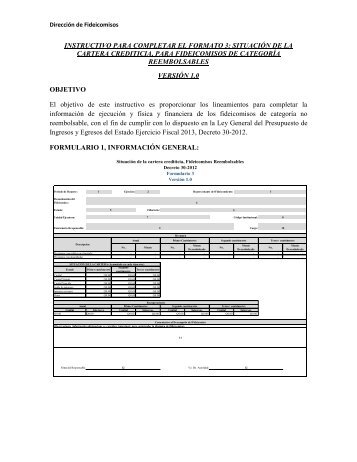 instructivo para completar el formato 3: situación de la cartera ...