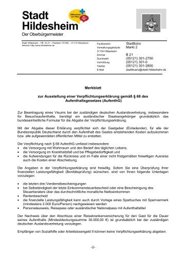 Formular anzeigen - Hildesheim