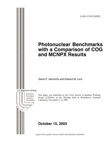 UCRL-CONF-200552 - COG@llnl.gov - Lawrence Livermore ...