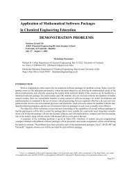 Application of Mathematical Software Packages in Chemical ...