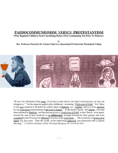 paedocommunionism versus protestantism - The Works of F. N. Lee