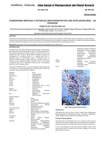 gymnosporia montana, a potential hepatoprotective and anticancer