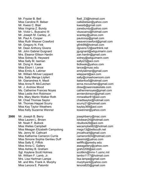 alumni e-mail addresses by classes - word[3]