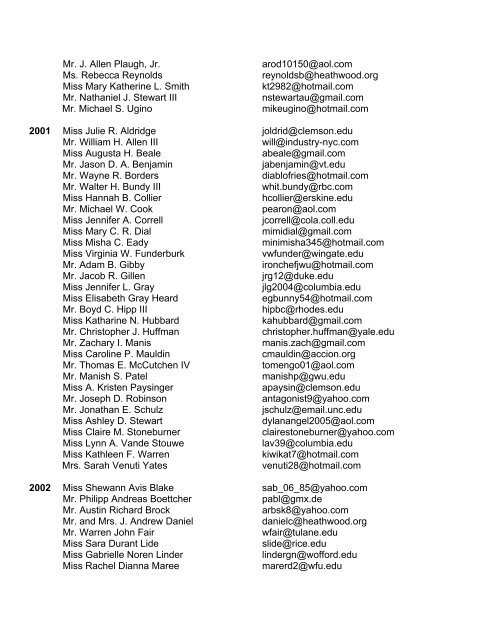 alumni e-mail addresses by classes - word[3]