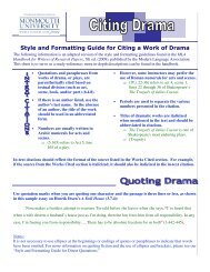 Style and Formatting Guide for Citing a Work of Drama