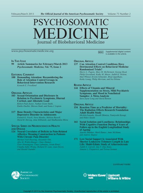 TOC (PDF) - Psychosomatic Medicine