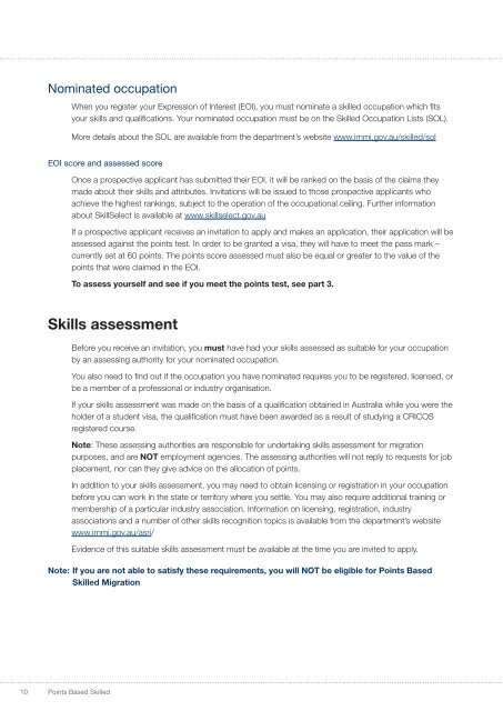 1119 - Points Based Skilled Migration - Department of Immigration ...