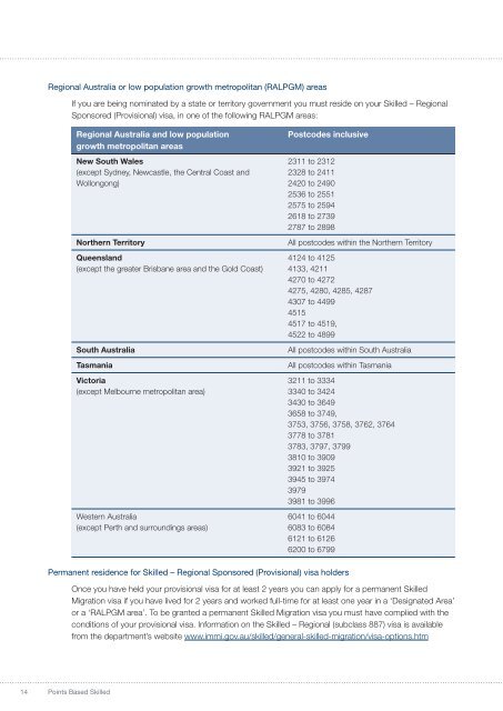 1119 - Points Based Skilled Migration - Department of Immigration ...