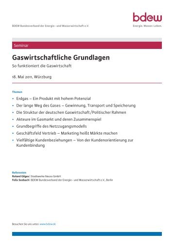 Seminar "Gaswirtschaftliche Grundlagen" - EW Medien und ...